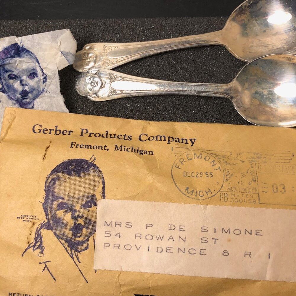Vintage Winthrop Gerber Baby Silver Plate Spoons - Lot of 2